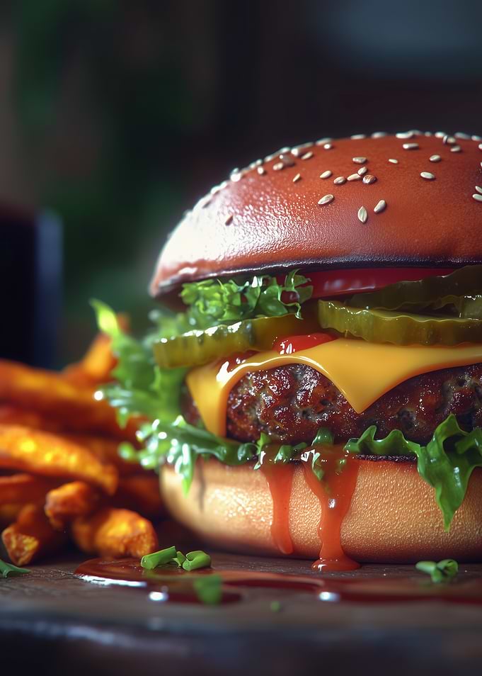 Juicy Cheeseburger with Fries