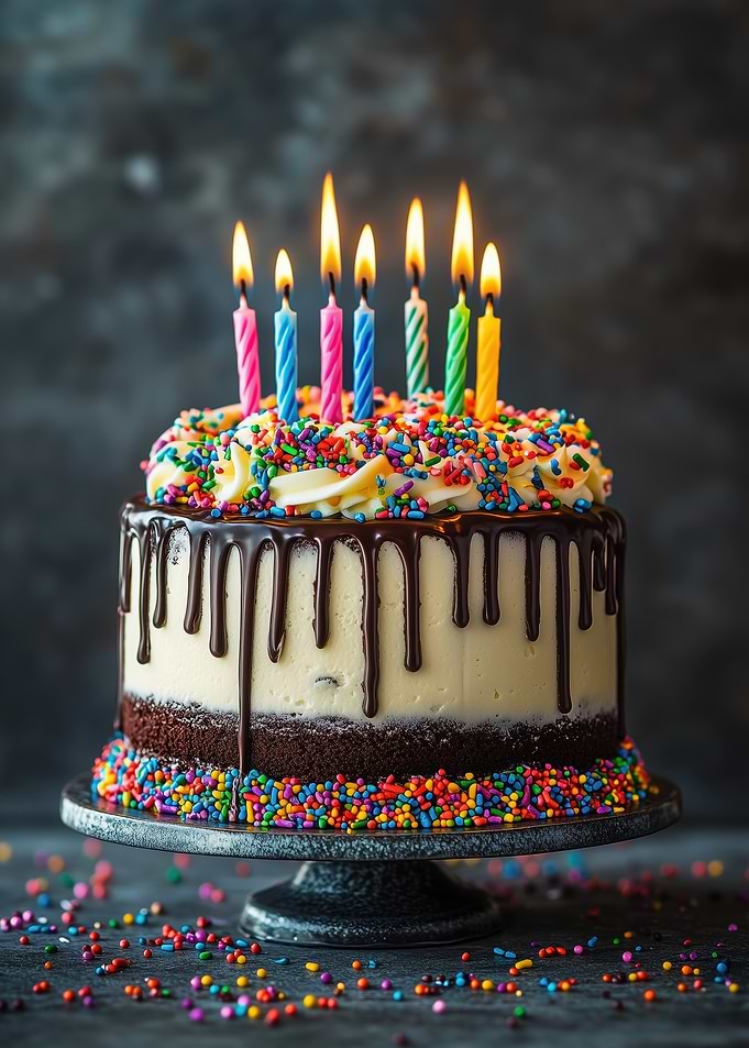 Birthday Cake with Sprinkles