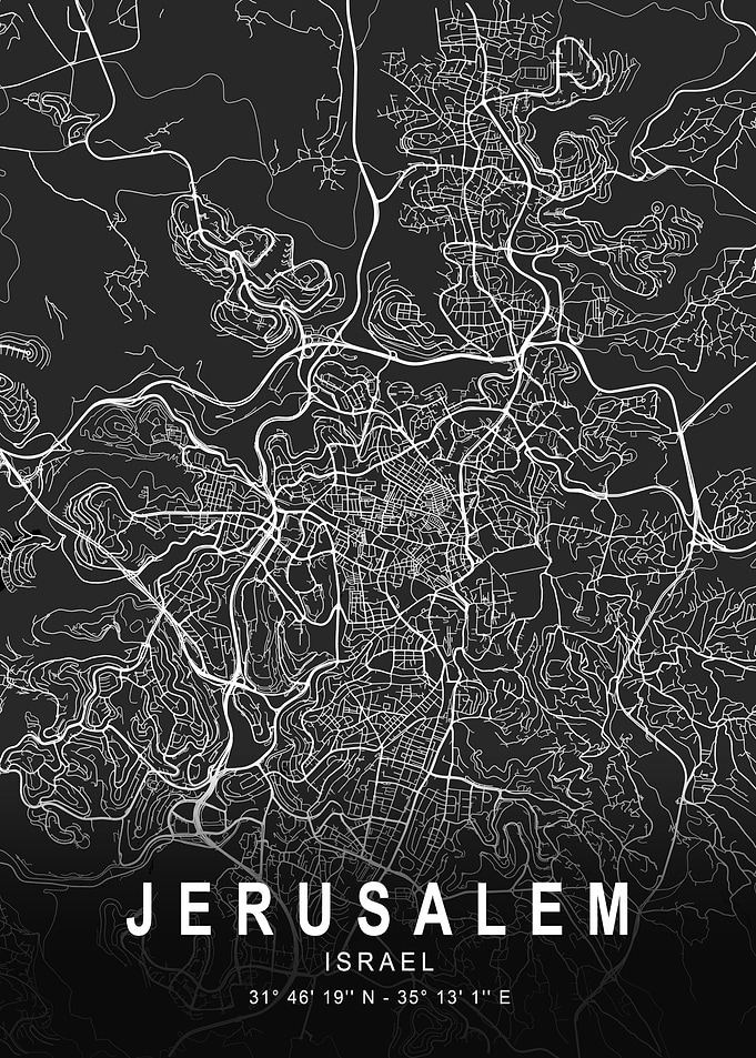 Jerusalem Dark City Map