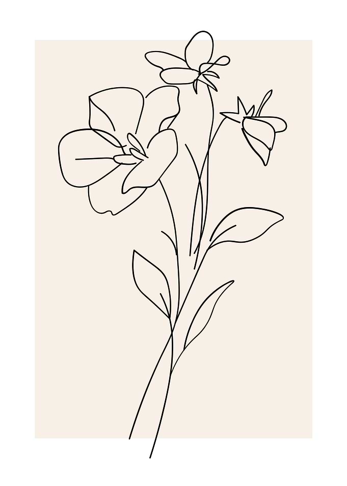 Line Art Flower Print