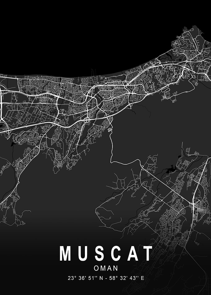 Muscat Dark City Map