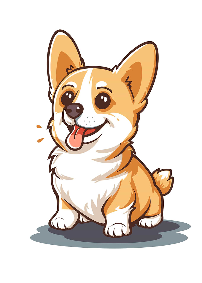 Cute Cartoon Corgi