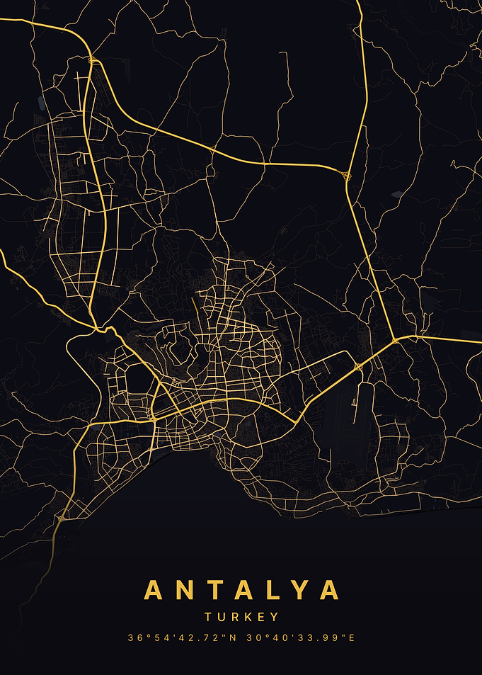Antalya Turkey City Map