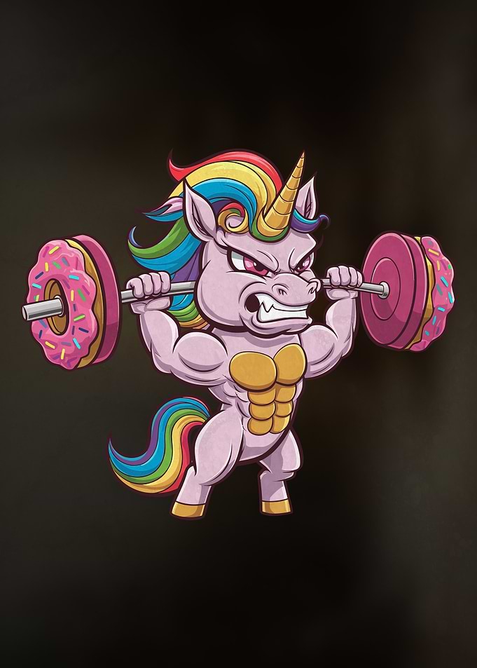 Muscular Unicorn Lifting Donuts