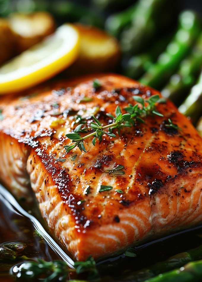 Grilled Salmon with Lemon and Thyme