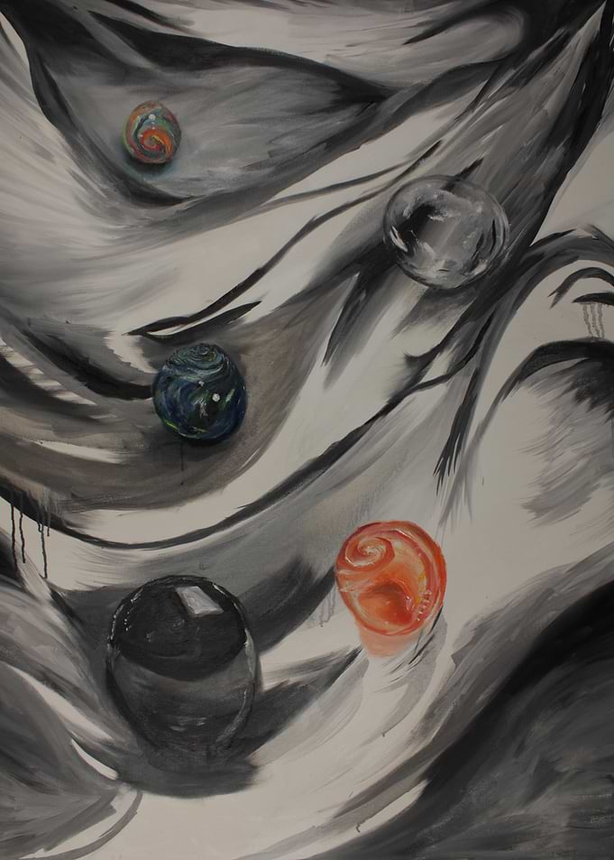 Marbles on Fabric