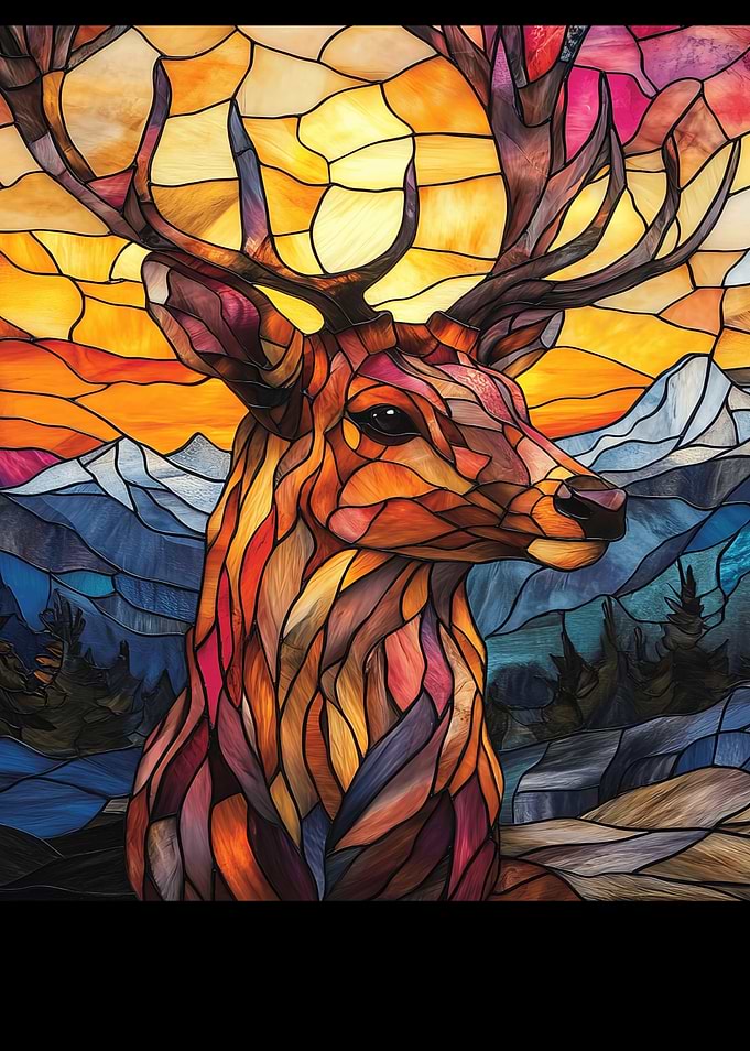 Stained Glass Deer