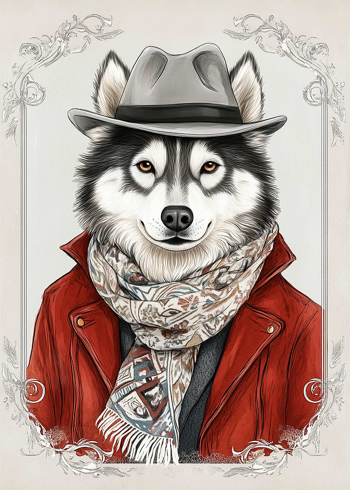Husky in a Hat