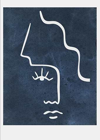 Abstract Face Line Art
