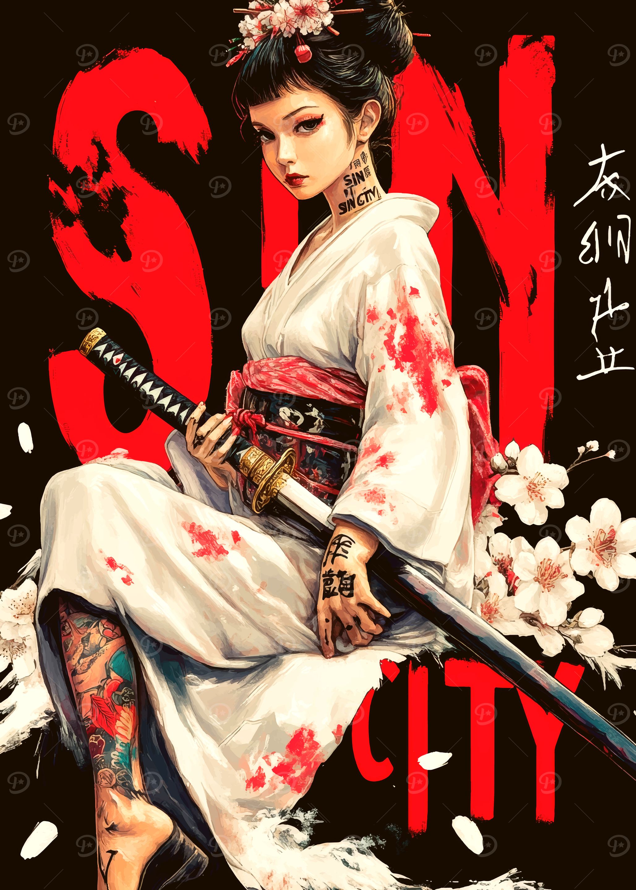 Geisha with Katana