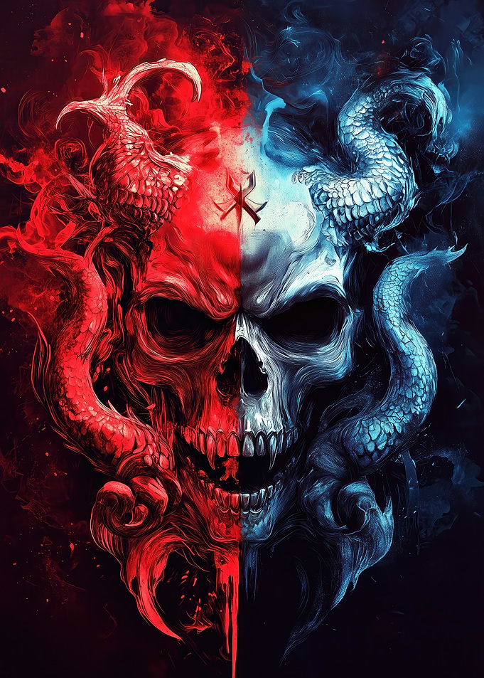 Fire and Ice Skull