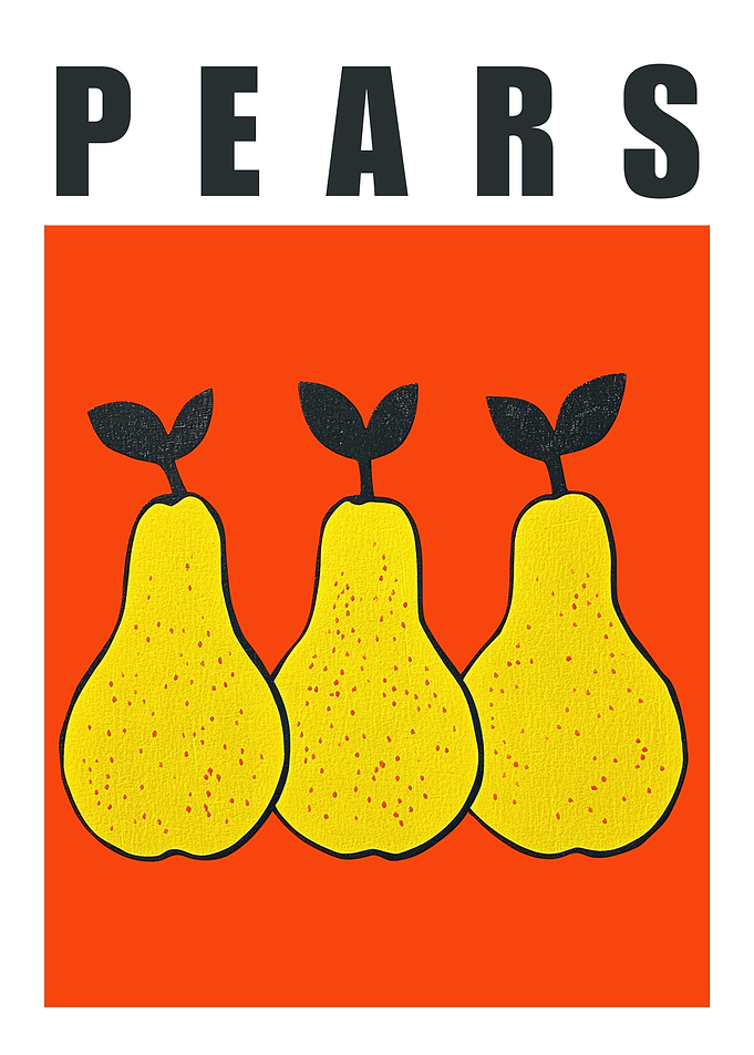 Pears Pop art Kitchen Poster