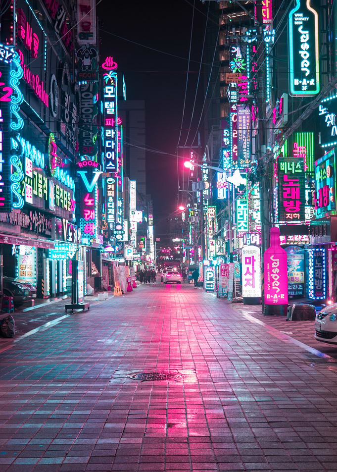 Neon City Street
