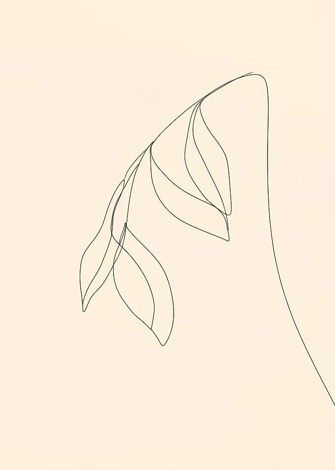 Minimalist Line Art Plant