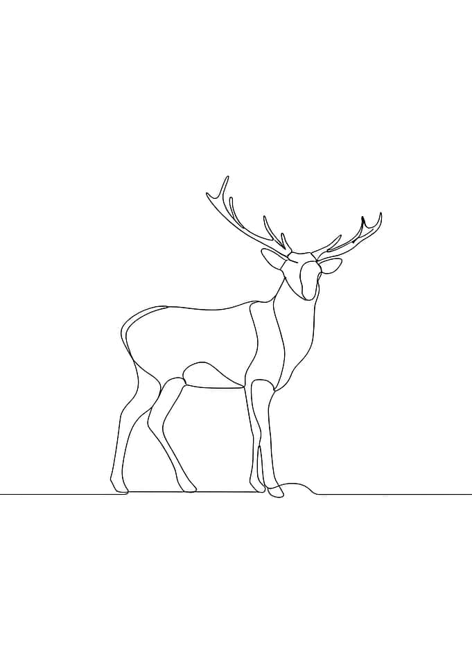 One Line Deer Art