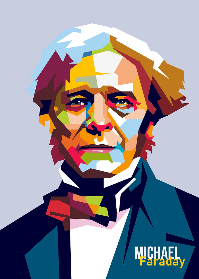 Michael Faraday Pop Art Portrait WPAP