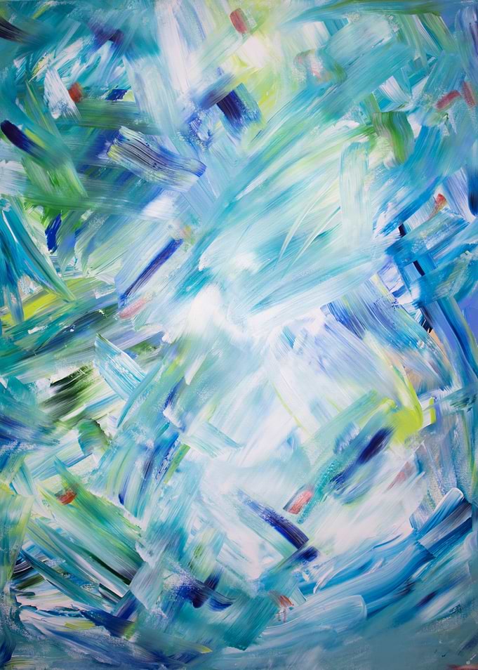 Abstract Blue and Green Painting