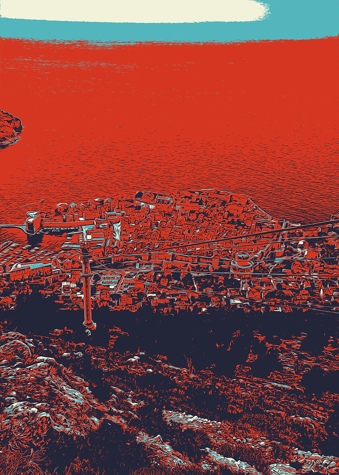 Coastal Town Aerial View