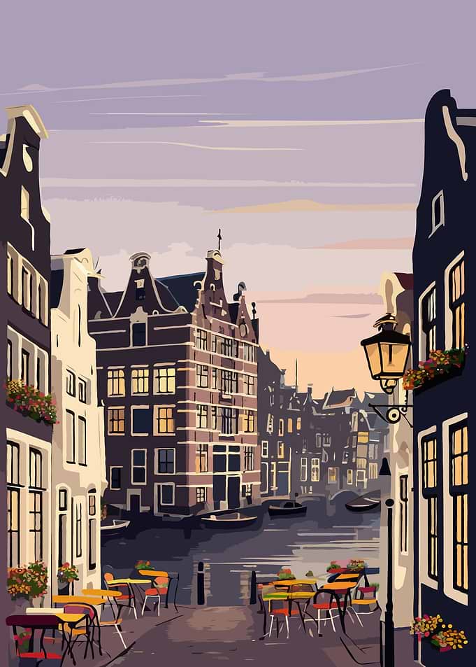Amsterdam Canal Sunset