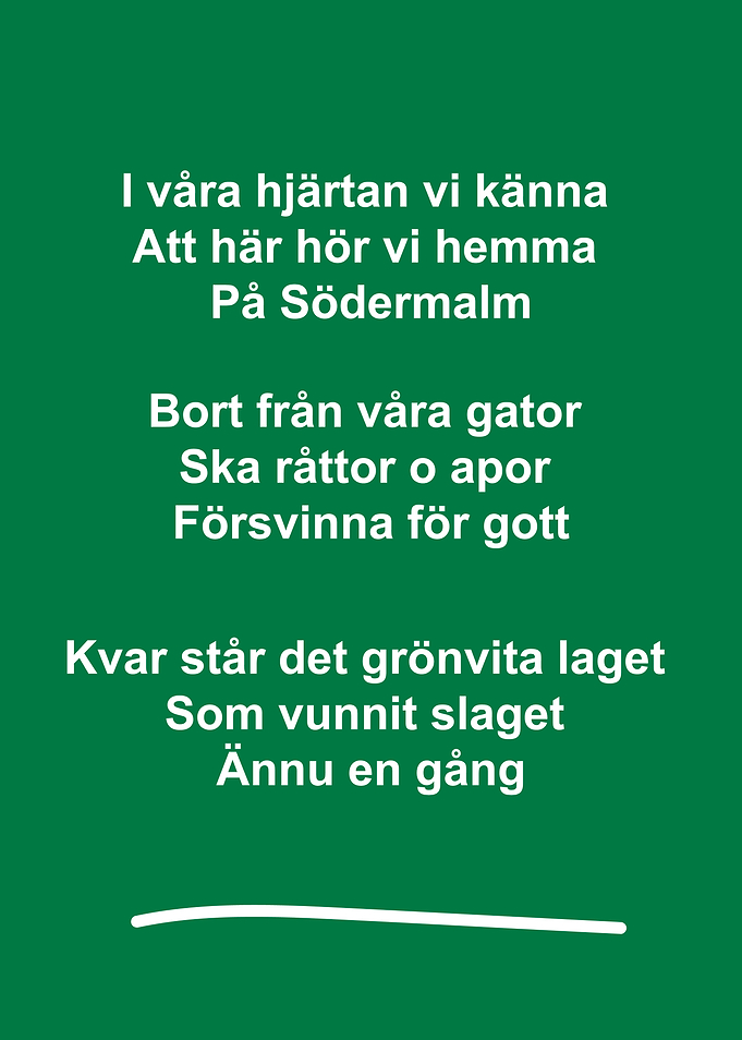Swedish Song Lyrics Hammarby