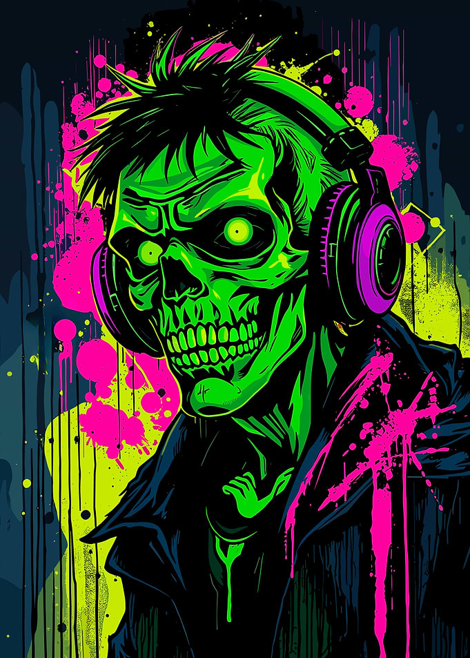 Zombie Wearing Headphones