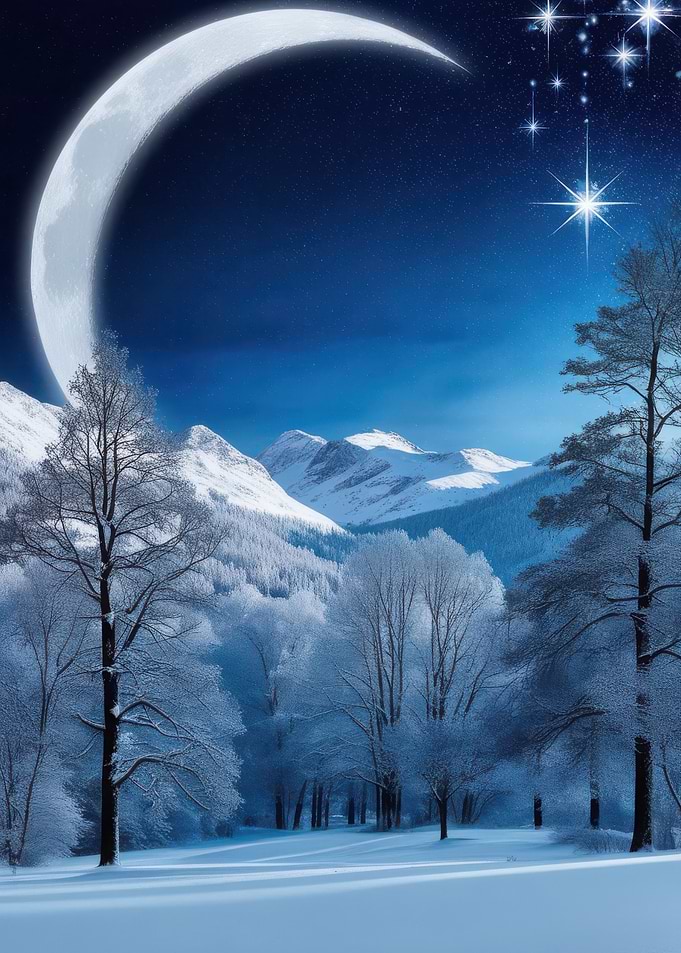 Winter Night Landscape