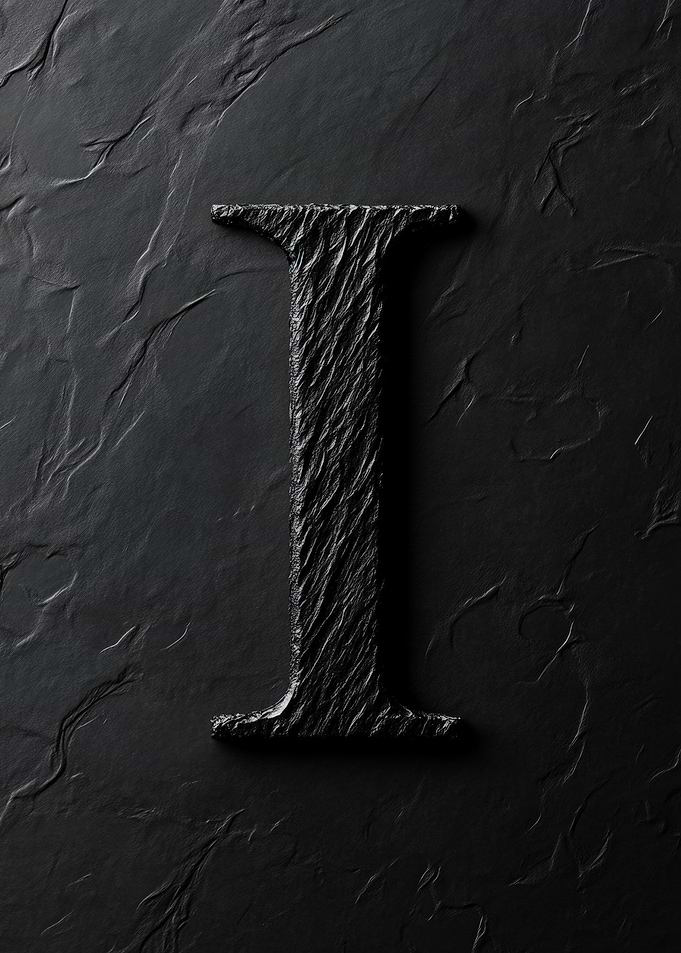 Matte Black Letter I