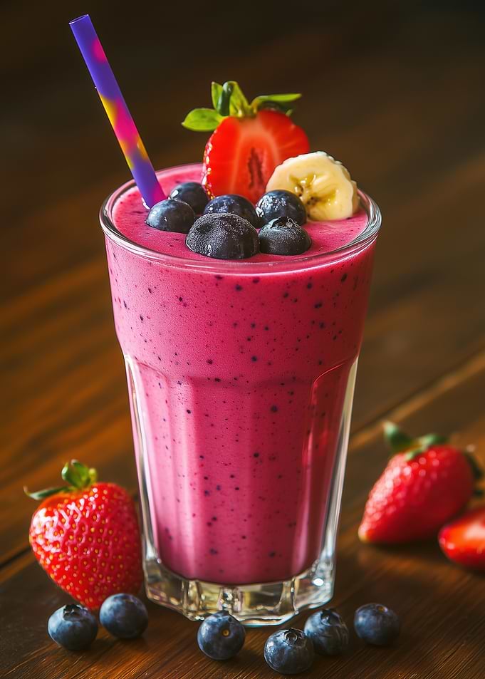 Berry Smoothie with Banana and Strawberry