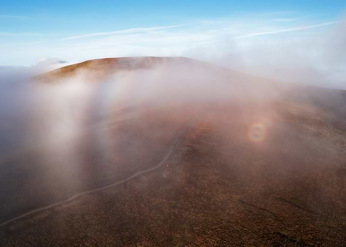 Foggy Mountaintop with sun halo