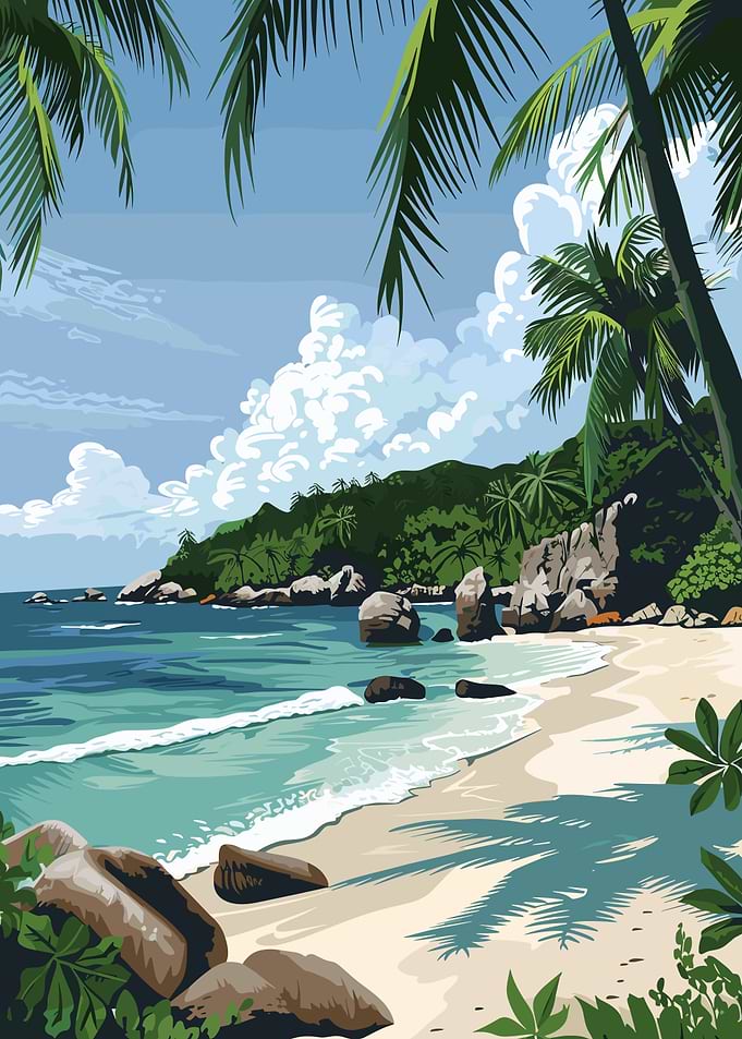 Seychelles beautiful beach