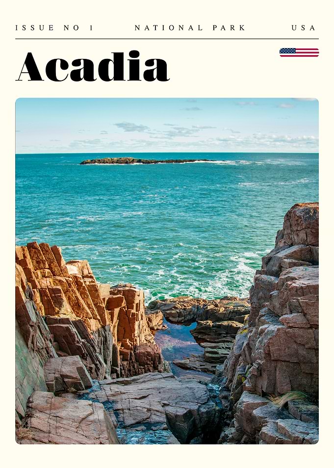 Acadia National Park Travel Art Poster