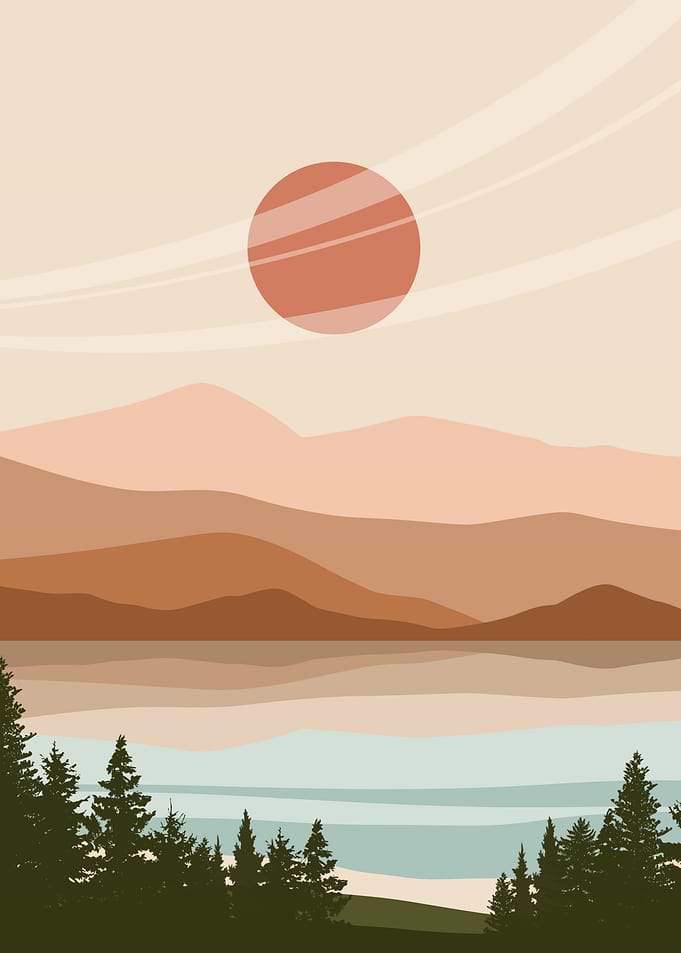 Sunset Mountain Lake