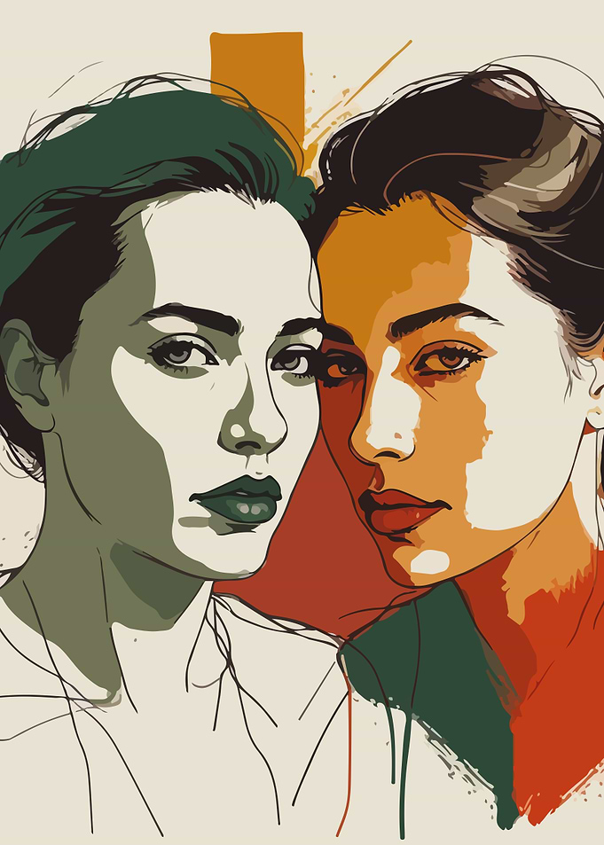 Two Women Portrait