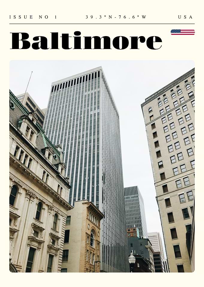 Baltimore Maryland Travel Art Poster