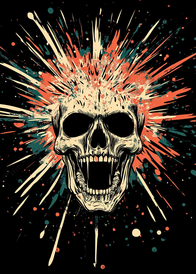 Screaming Skull Explosion
