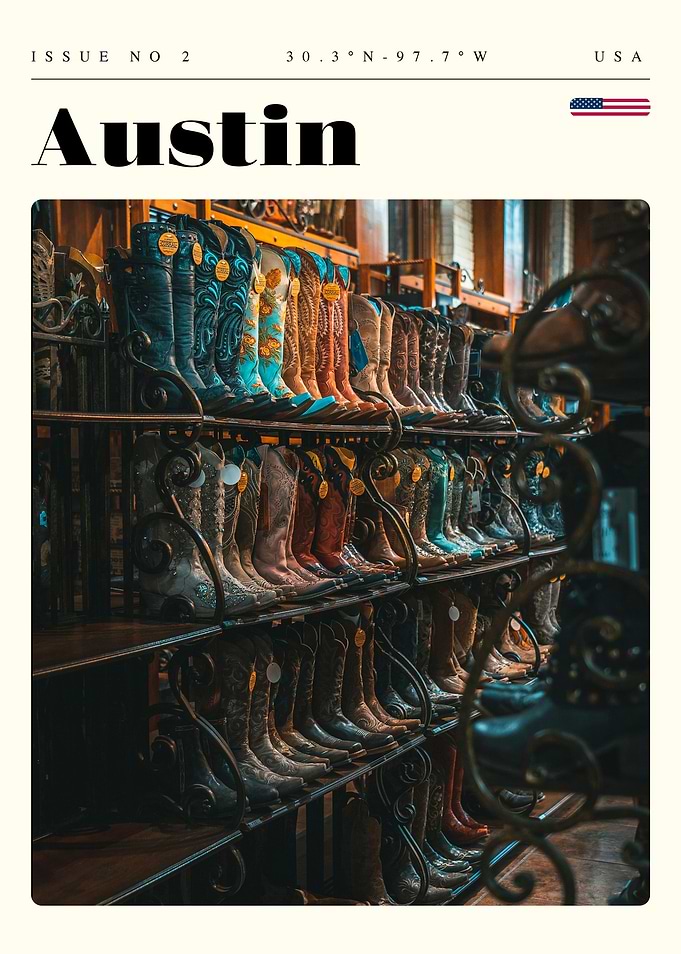 Austin Texas Travel Art Poster