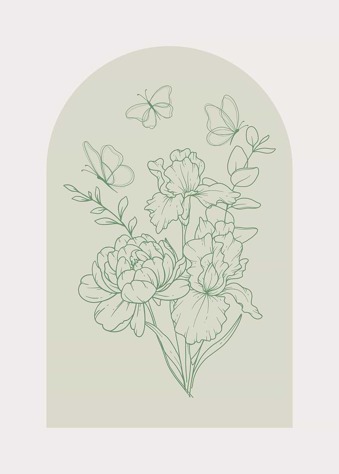 Floral Line Art Print