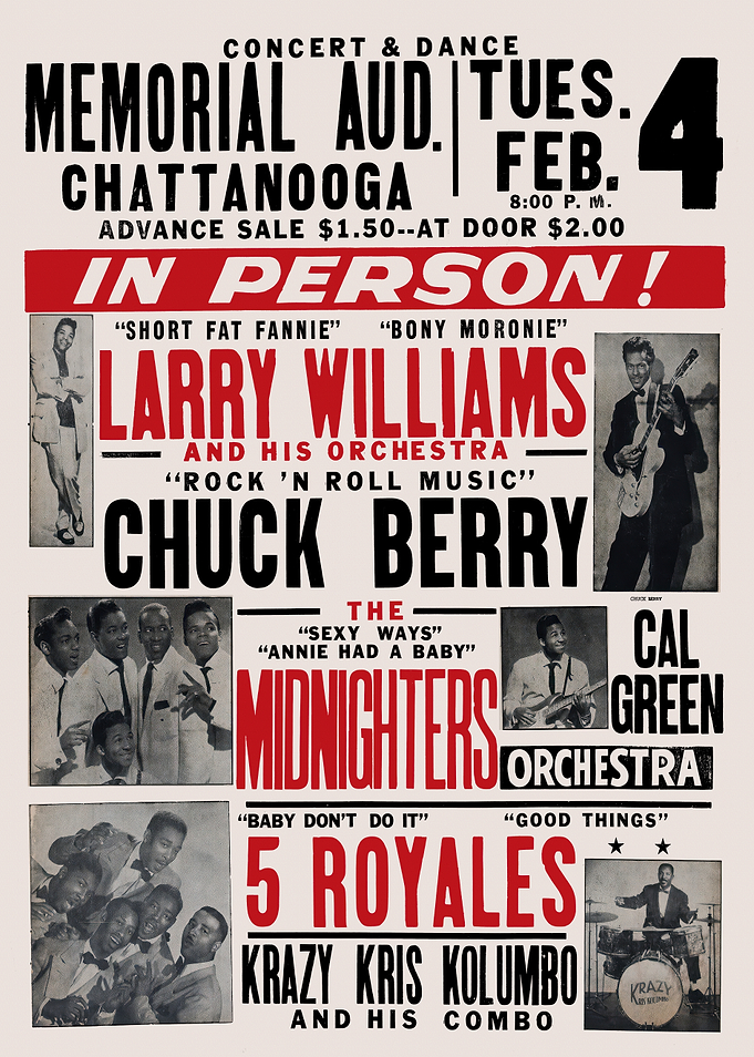 Chuck Berry & Larry Williams Concert Poster