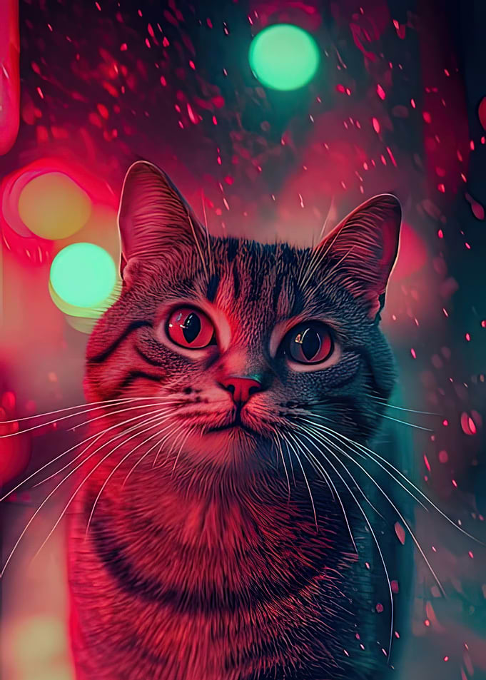 Cat in Neon Lights