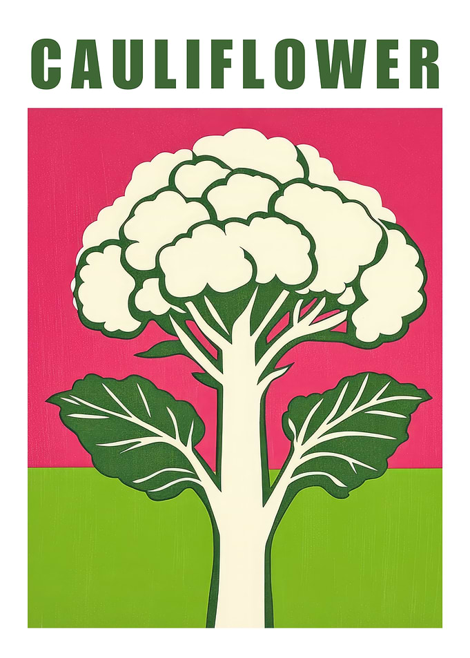 Cauliflower Pop Art Kitchen Poster