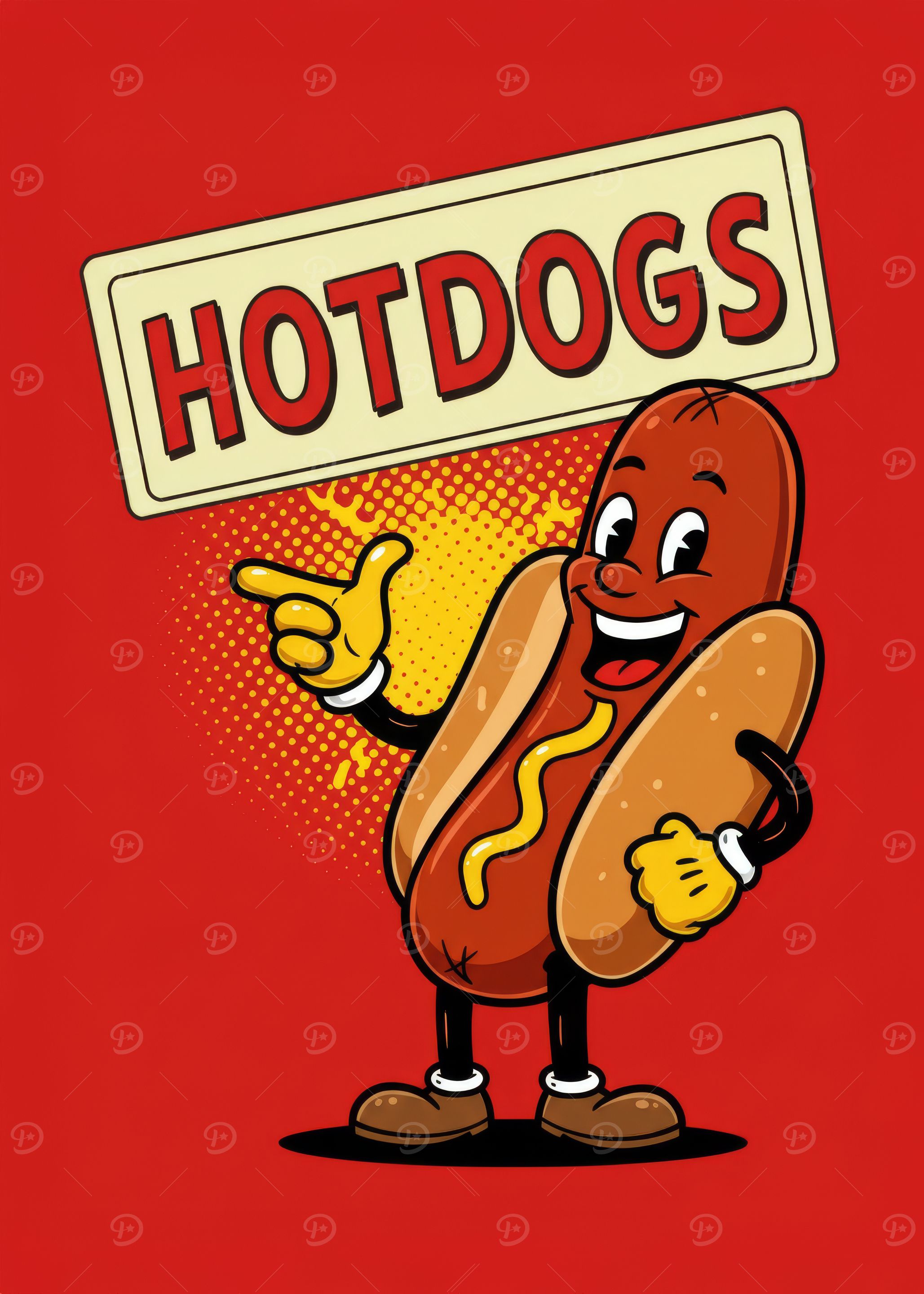 Hot Dog Cartoon