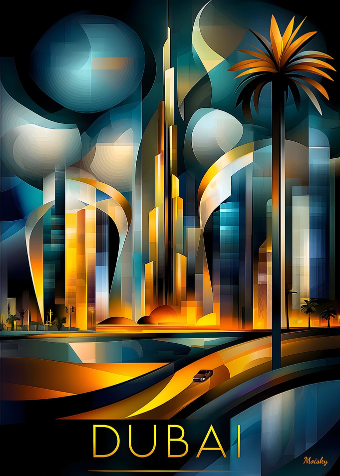 Dubai Futuristic Cubism – Modern Geometric Skyline