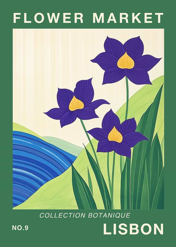Lisbon Flower Market Poster