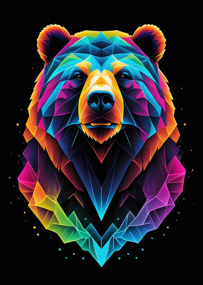 Geometric Bear Art