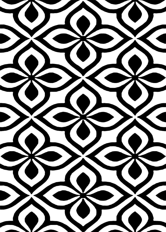 Black and White Floral Pattern