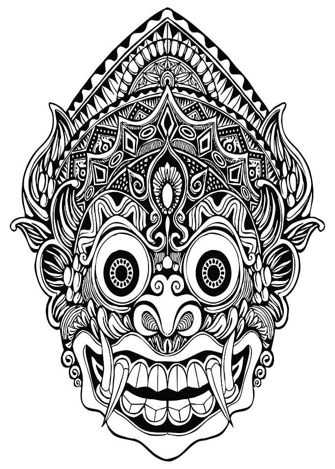 Balinese Mask Illustration