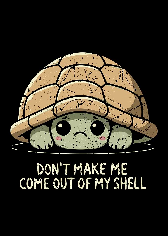Timid Turtle Inside The Shell