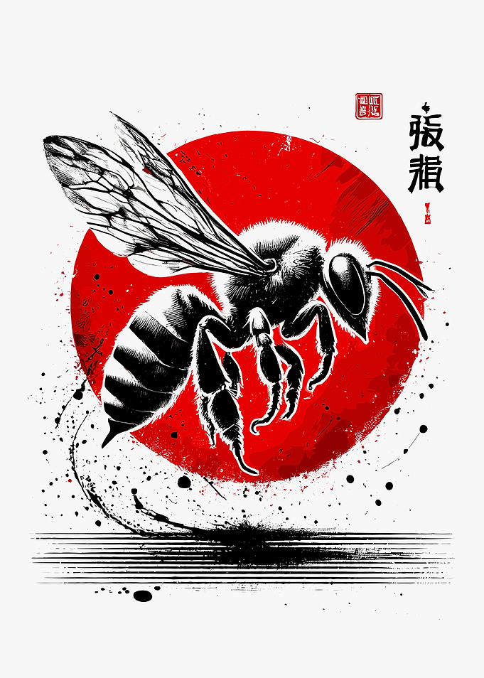 Japanese Ink Art Bee