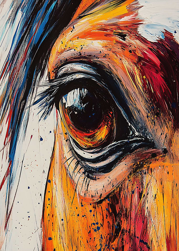 Horse Eye Oil Painting