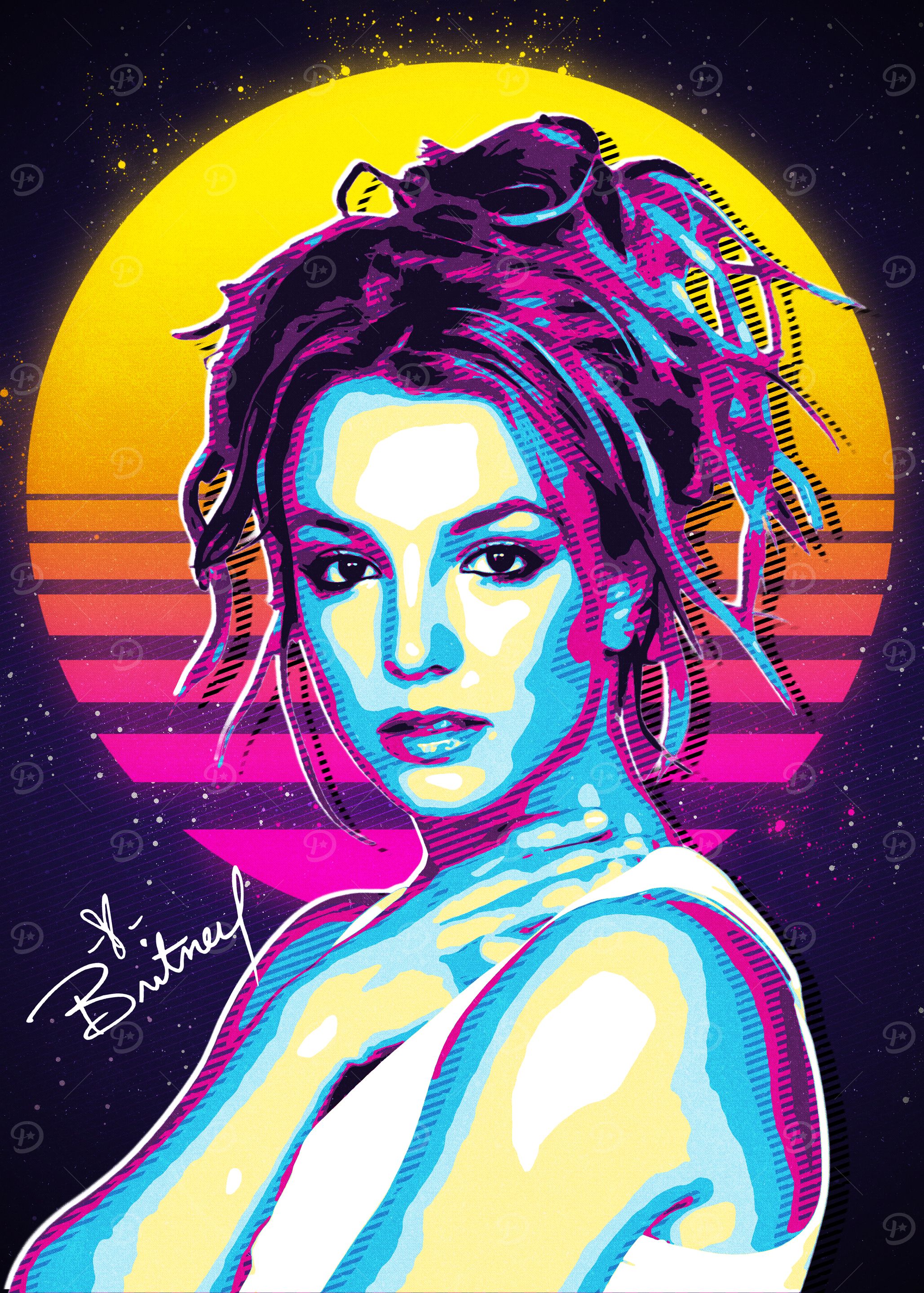Britney Spears Retro Art